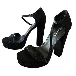 XOXO Candy Retro 90's  Rhinestone Platform Dress Heels Sandals NEW Size 7
